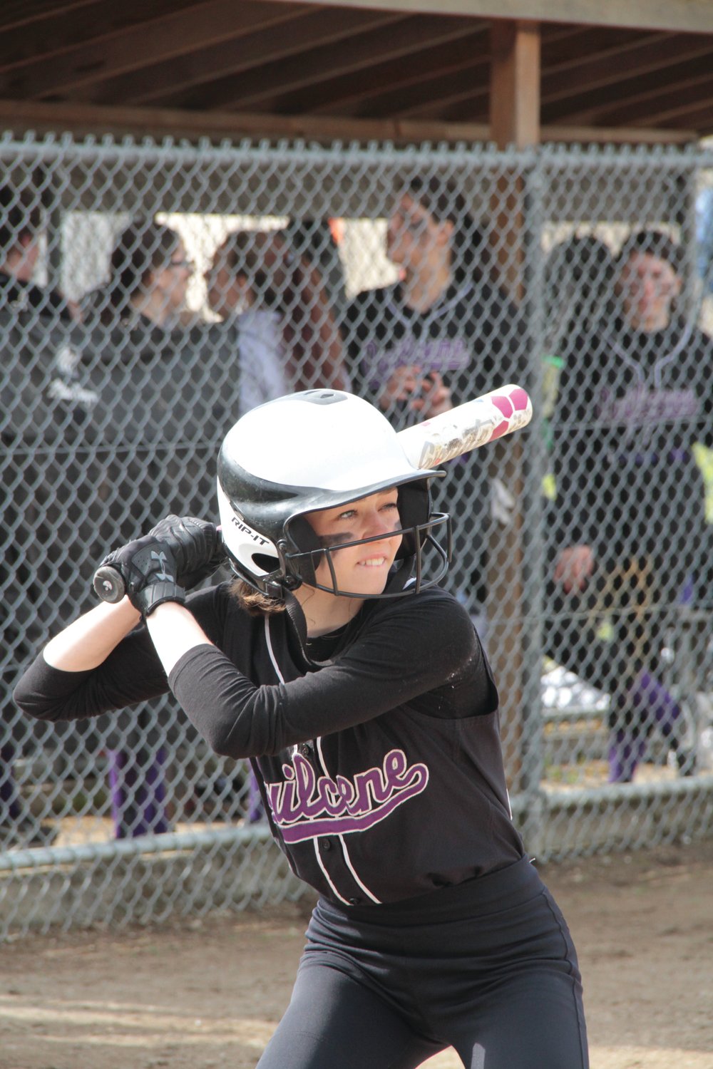 Savannah McBride of the Quilcene Rangers awaits the next pitch during the matchup against Muckleshoot.
